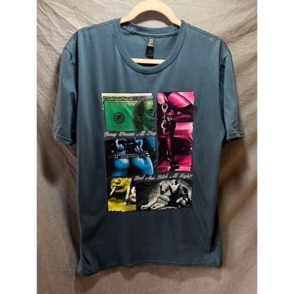 Classy Woman All Day Bad A@S B#tch All Night Shirt Women Large Black Tee Ladies - Picture 1 of 9